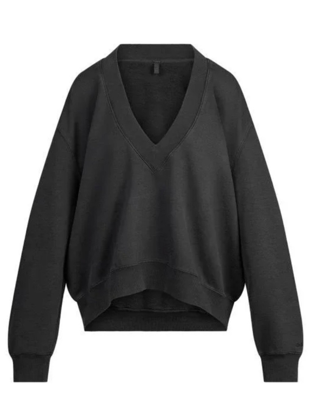 SKIMS Black V-Neck Oversized Pullover Sweater